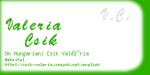 valeria csik business card